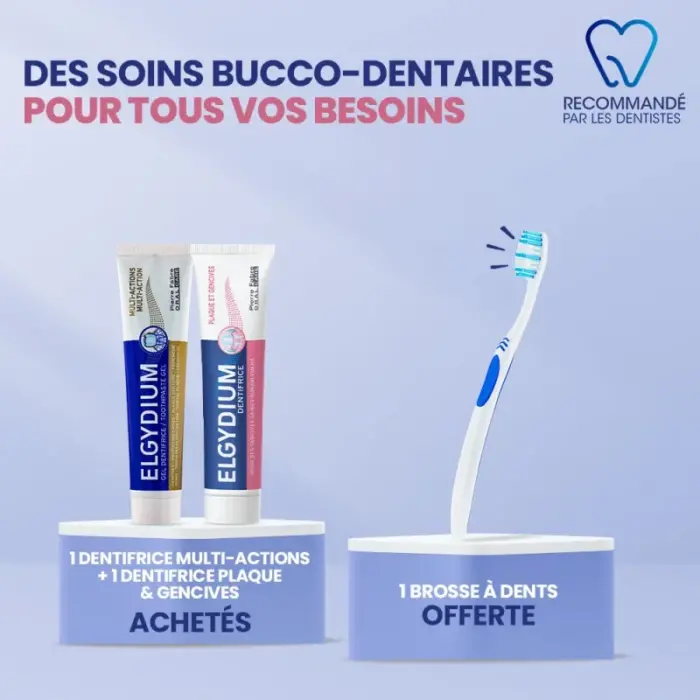2 elgydium dentifrice plaque gencives 75ml achetes 1 offert