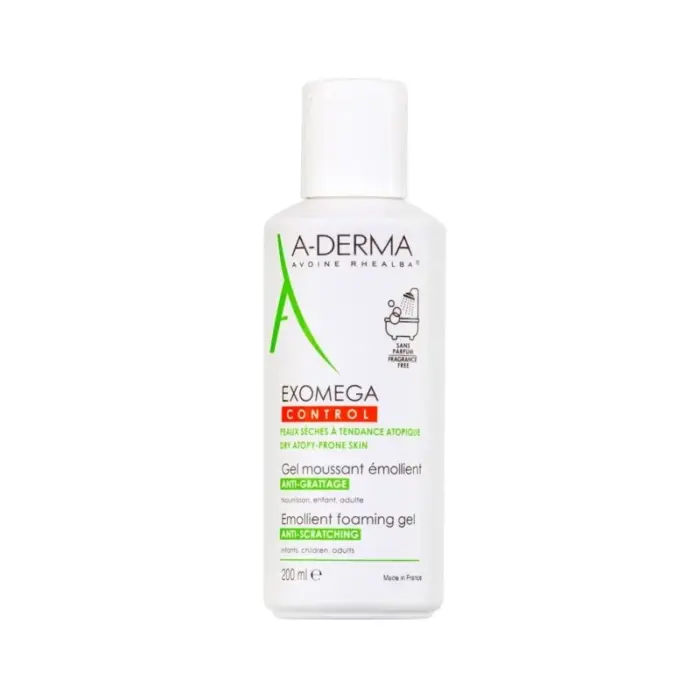 a derma exomega gel moussant emollient anti grattage 200 ml
