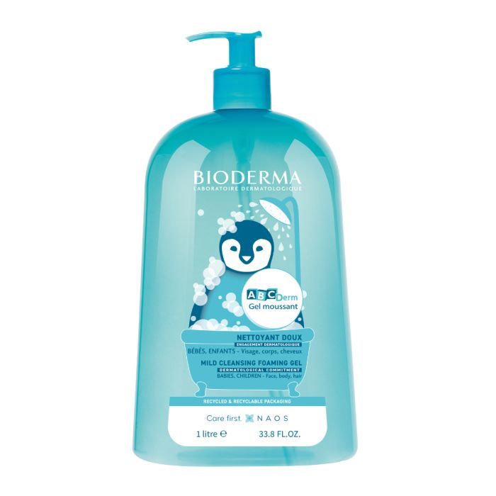 abcderm bioderma abcderm gel nettoyant moussant doux 1l changes bebe