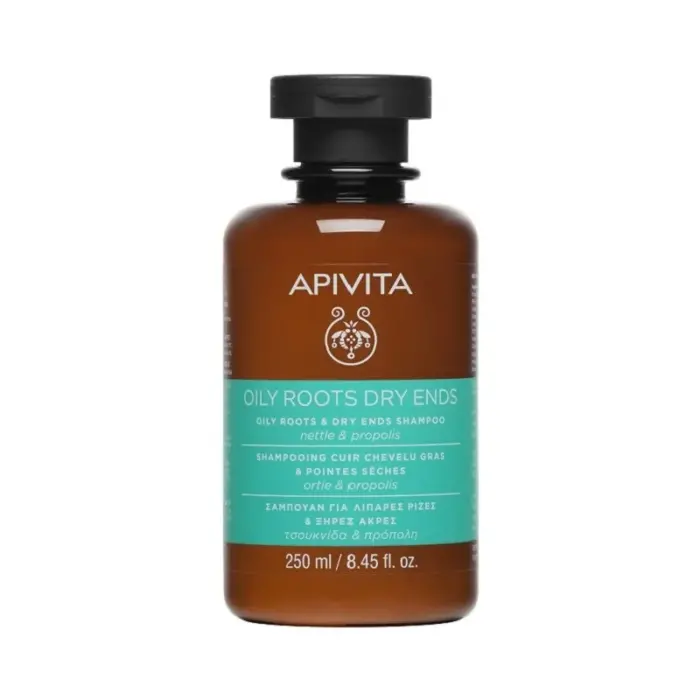 apivita shampoing pour racines grasses et pointes seches 250ml