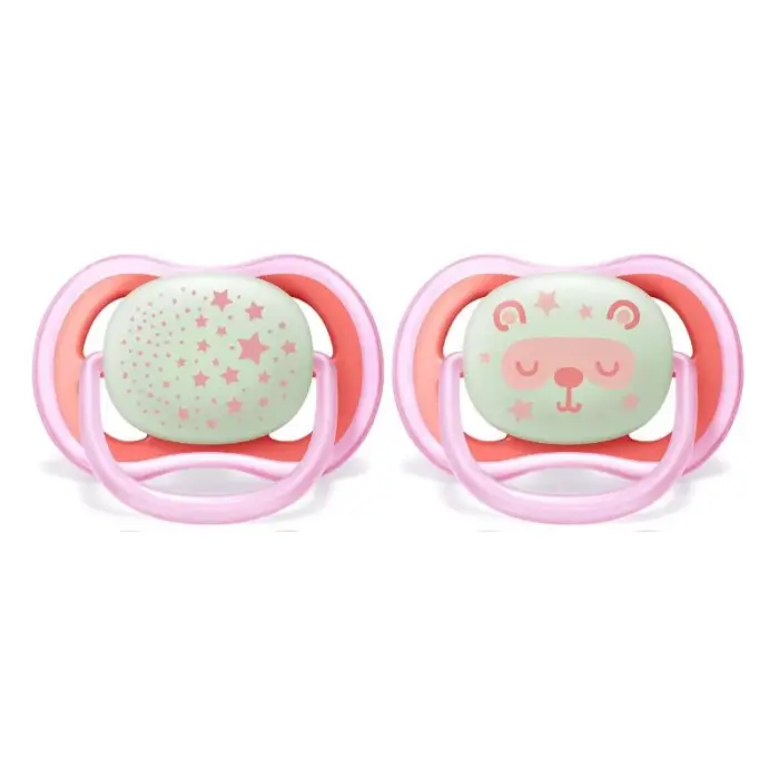 avent 2 sucette ultra air night 6 18mois scf37620 fille