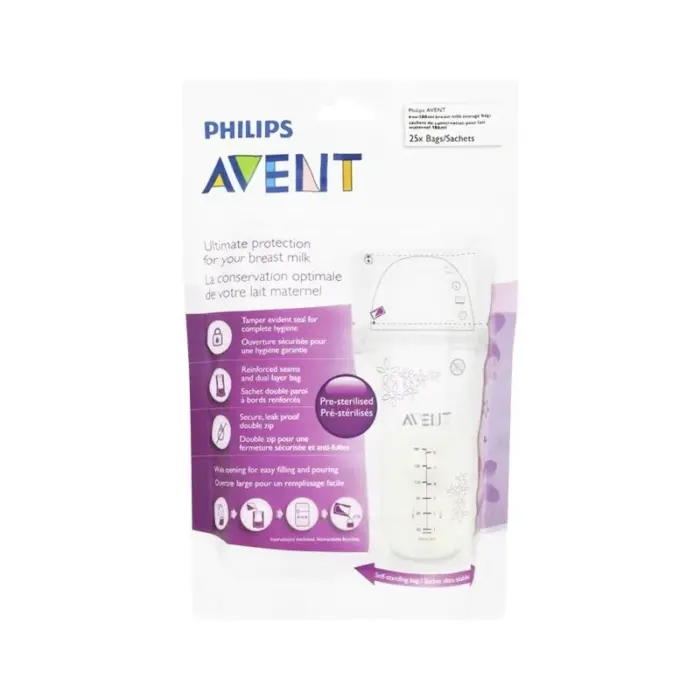 avent sachets de conservation pour le lait maternel 180 ml x25