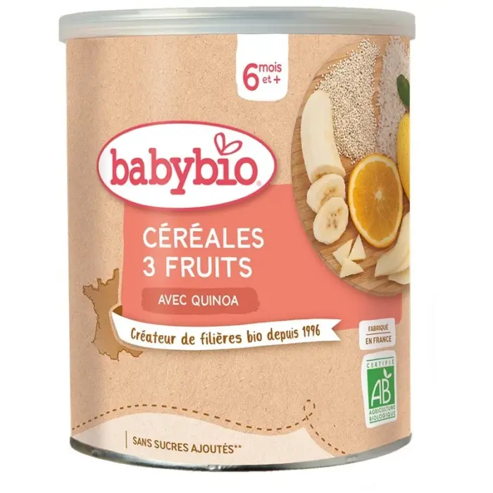 babybio cereales 3 fruits avec quinoa 220g