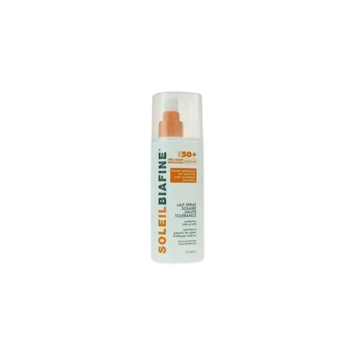 biafine lait spray spf50 peaux sensibles ou allergiques 200ml