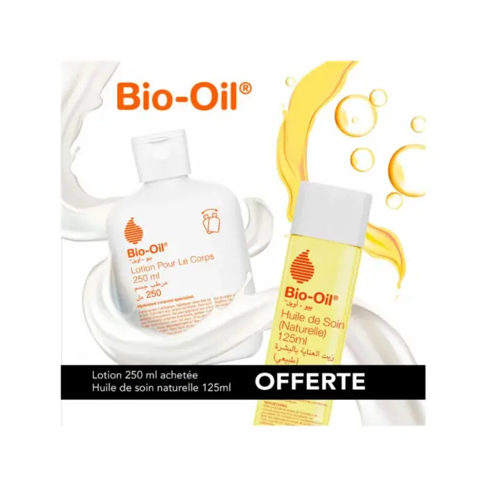 bio oil lotion pour le corps 250ml huile naturelle 125ml offerte