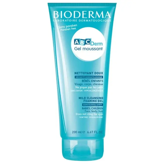 bioderma abcderm gel nettoyant moussant doux 200 ml