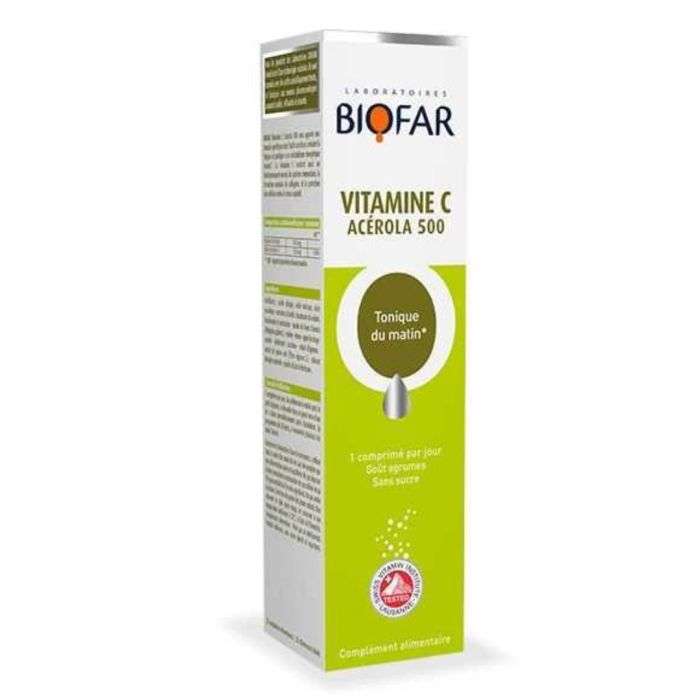 biofar biofar vitamine c acerola 500 20 capsules complements alimentaires