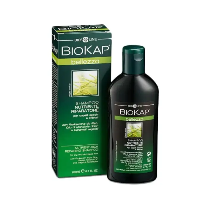 biokap shampoing nourrissant et reparateur belleza cheveux secs 200 ml