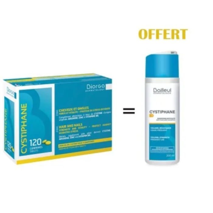 biorga biorga offre cystiphane 120 comprimes shampoing anti chute offert complements alimentaires