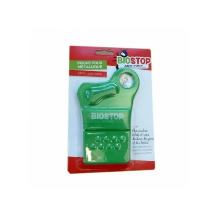 biostop peigne anti poux lentes metallique biostop