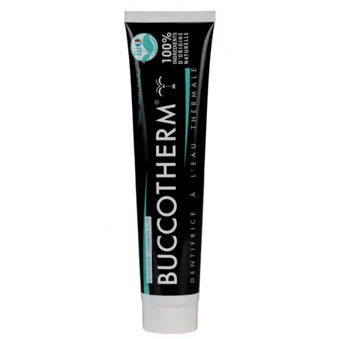 buccotherm dentifrice blancheur au charbon actif certifie bio 75ml