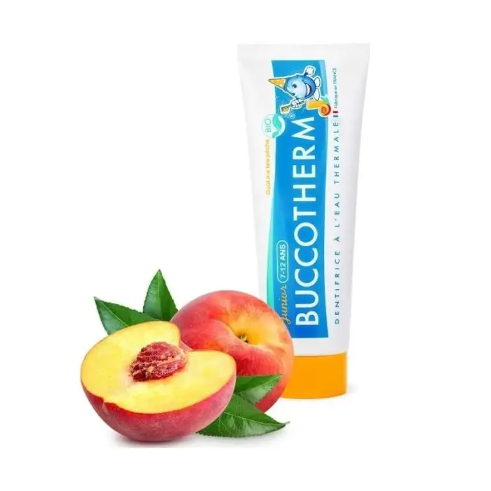 buccotherm dentifrice junior 7 12 ans ice tea peche certifie bio 50ml