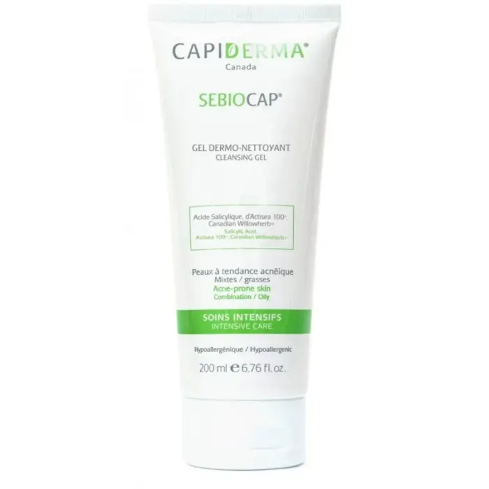 capiderma sebiocap gel dermo nettoyant pour peaux a tendance acneique 200ml