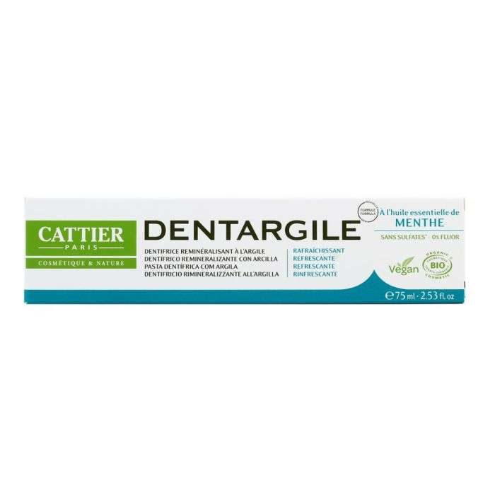 cattier cattier dentargile menthe rafraichissant 75 ml dentifrices orthodontiques