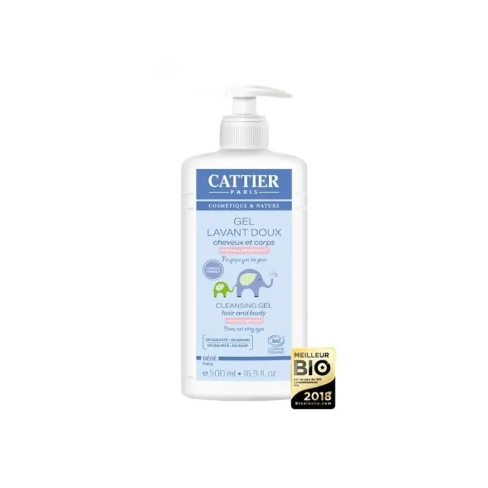 cattier gel lavant doux cheveux et corps 500ml