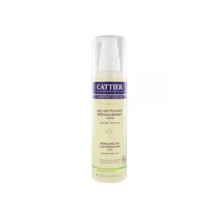 cattier gel nettoyant reequilibrant o savon 0 alcool 200ml