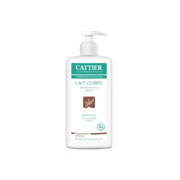 cattier lait corps adoucissant vanille extrait de coco 500ml