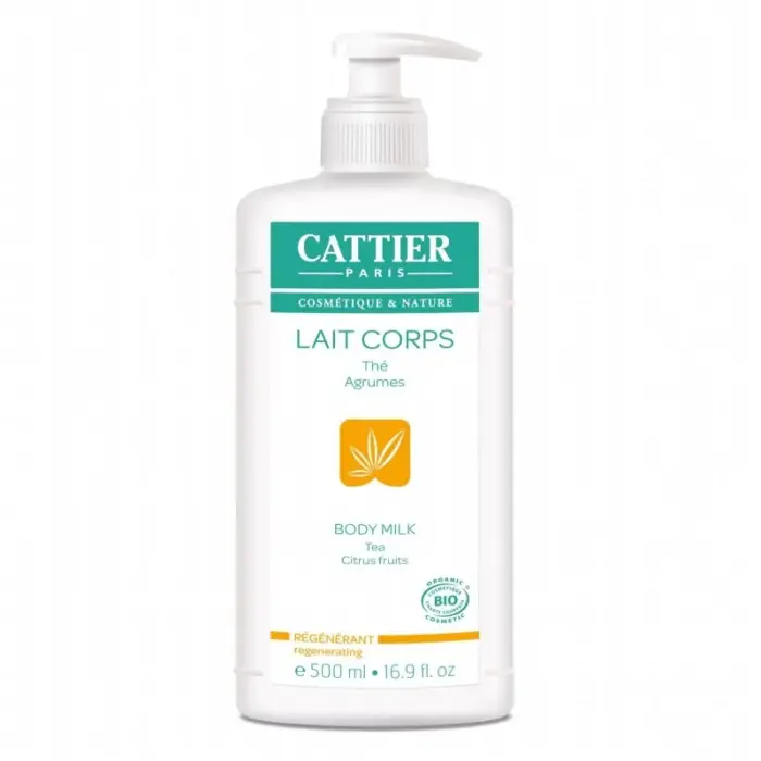 cattier lait corps regenerant parfum the agrumes bio flacon pompe 500ml
