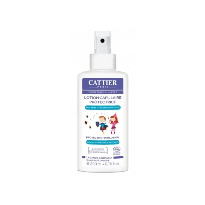 cattier lotion capillaire protectrice anti poux bio sans rincage 200ml