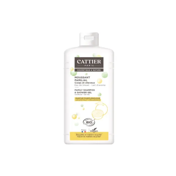 cattier moussant familial corps et cheveux sans savon 500ml