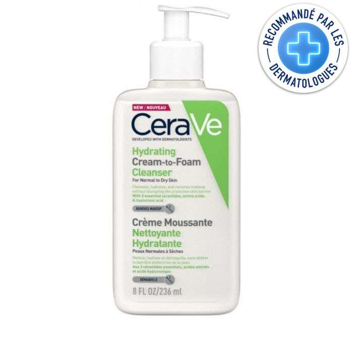 cerave cerave creme moussante hydratante 236 ml nettoyants visage