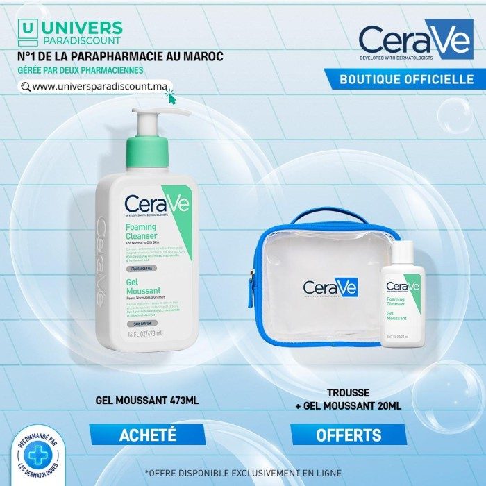 cerave cerave gel moussant peaux normales a grasses 473 ml soins anti imperfections