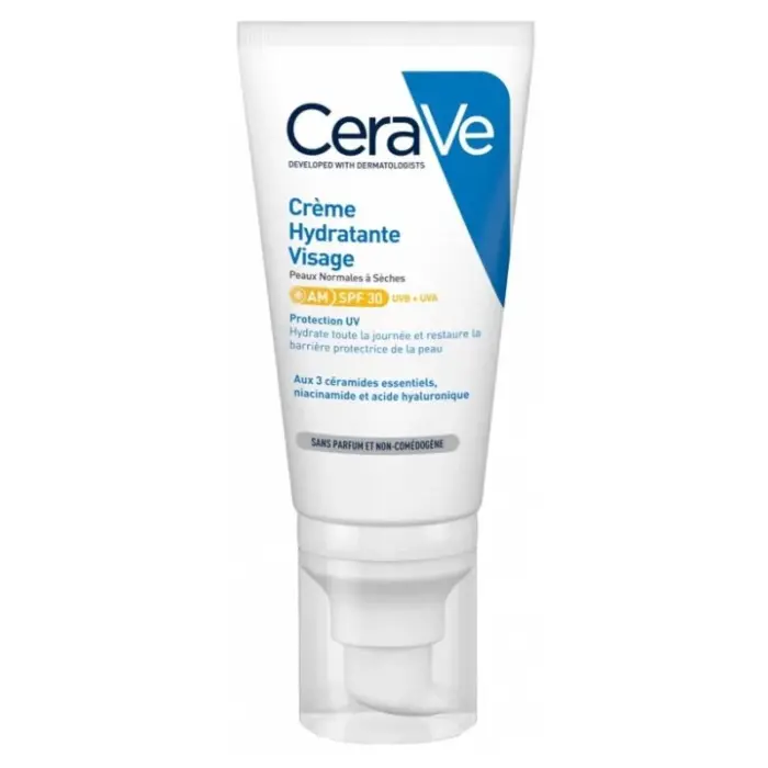 cerave creme hydratante visage spf 30 peaux normales a seches 52 ml