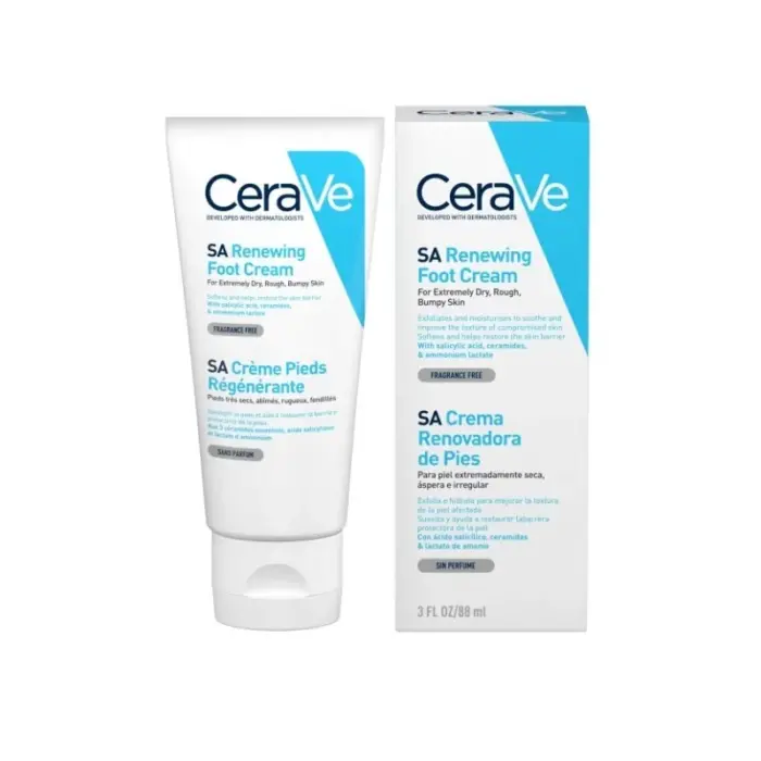 cerave creme regenerante pieds tres secs abimes rugueux fendilles 88ml