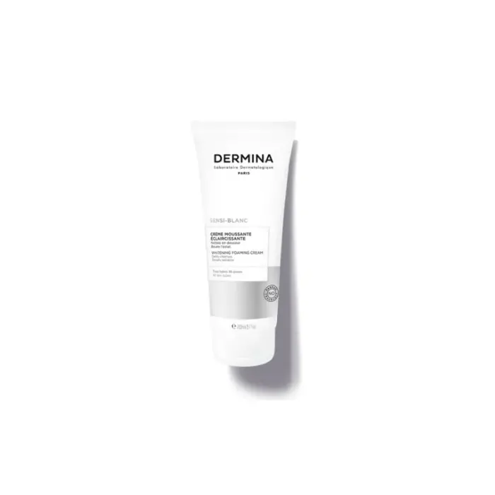 dermina sensi blanc creme moussante eclaircissante visage tous types de peaux 100ml