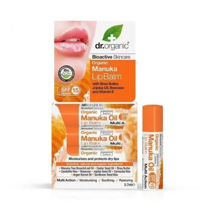 dr organic baume a levres au miel de manuka 57 ml
