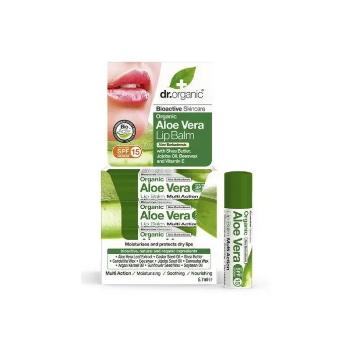 dr organic baume levres a l aloe vera 57 ml