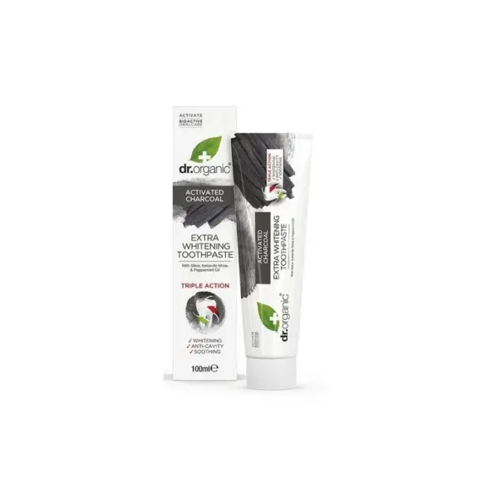dr organic dentifrice au charbon 100 ml