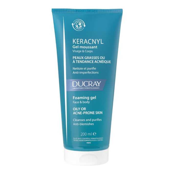 ducray ducray keracnyl gel moussant 200 ml soins anti imperfections