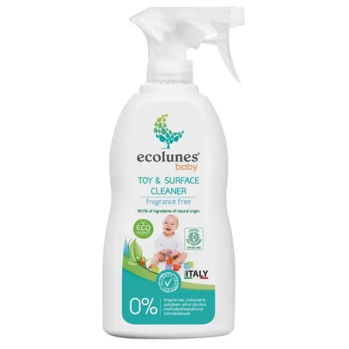 ecolunes spray nettoyant jouets et surfaces pour bebe ecologique et hypoallergenique 300 ml