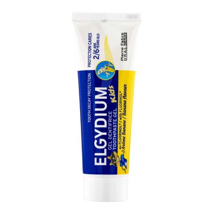 elgydium dentifrice kids banane 2 6 ans 50 ml