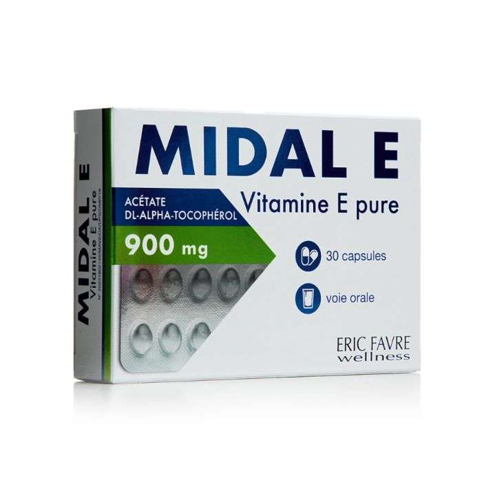 eric favre eric favre midal e vitamine e en capsules 30 mg 30 capsules complements alimentaires