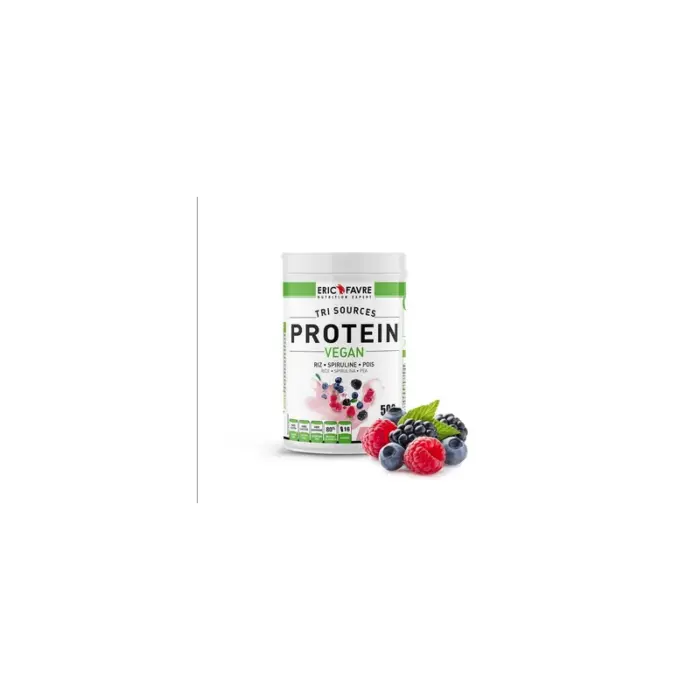 eric favre protein vegan proteines vegetales tri source triple berry fruit rouge pot 500 g