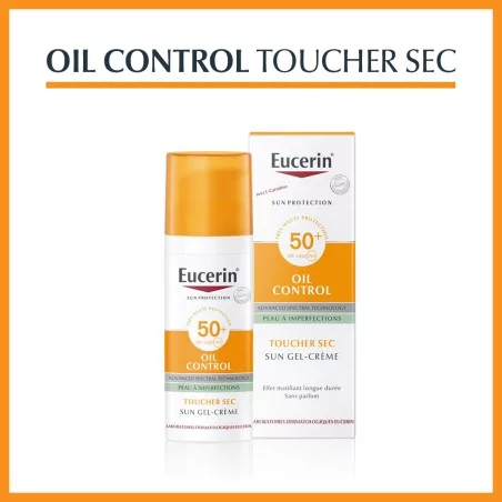 eucerin sun oil control spf 50 sun gel creme toucher sec 50 ml