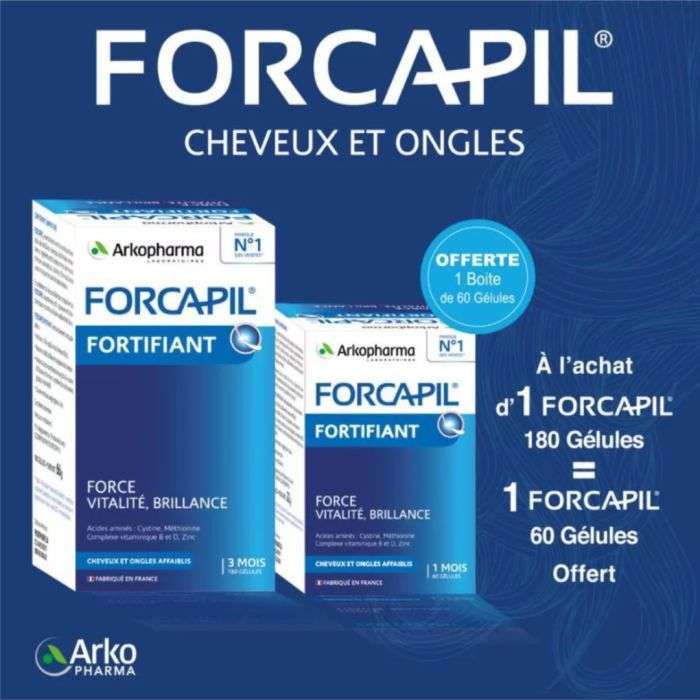 forcapil forcapil cheveux et ongles 180 gelules complements cheveux et ongles
