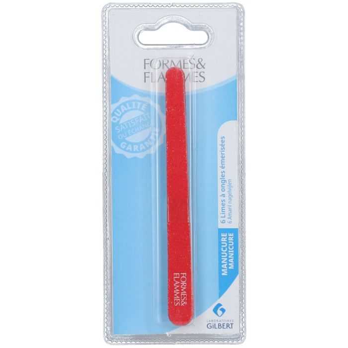 formes et flammes formes et flammes 6 limes a ongles emerisees 12 cm ref 6 mains