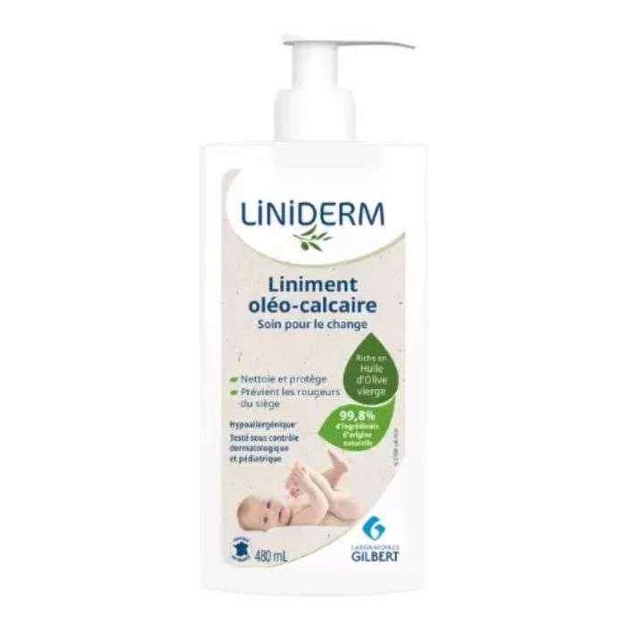gilbert liniderm liniment oleo calcaire avec pompe 480 ml
