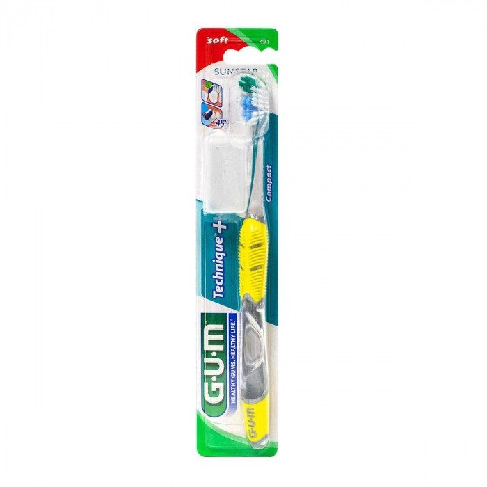 gum brosse a dents technique souple compacte ref 491