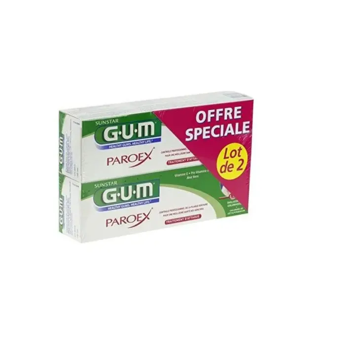 gum coffret paroex dentifrice lot de 2x75ml