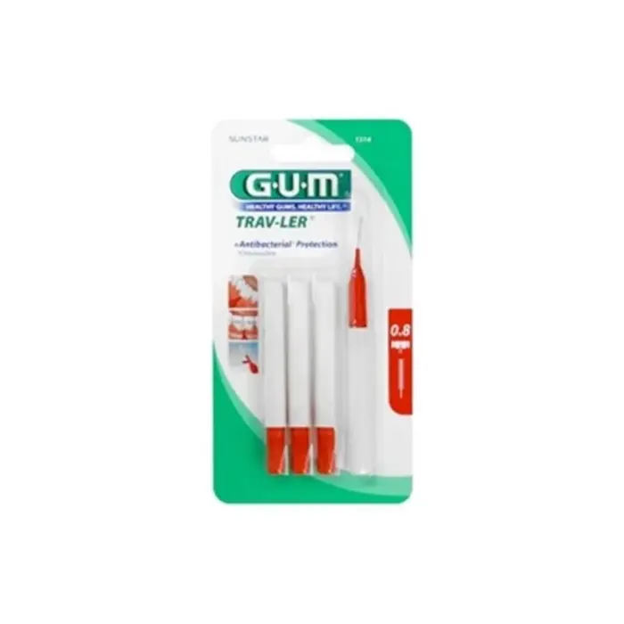 gum trav ler manche par 4 unites avec brossette 08mm