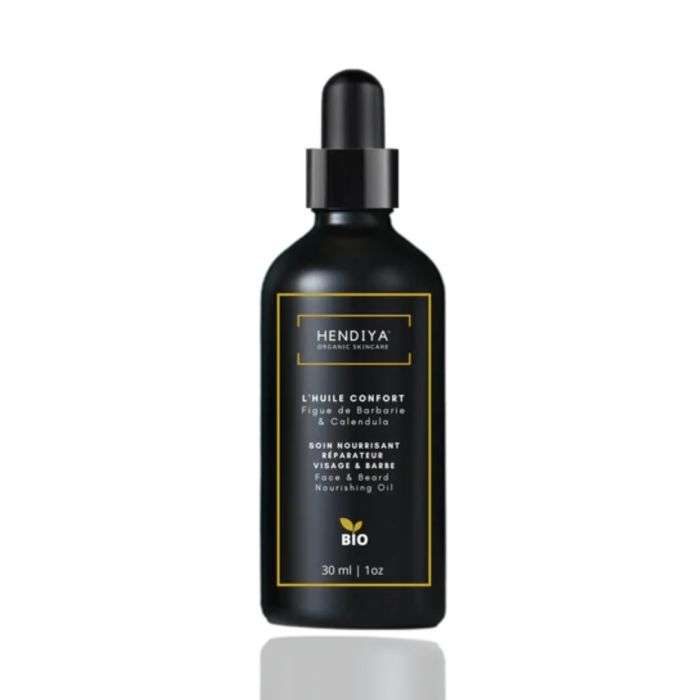 hendiya organic skincare hendiya lhuile confort soin nourrisant visage et barbe 50 ml soins visage et corps