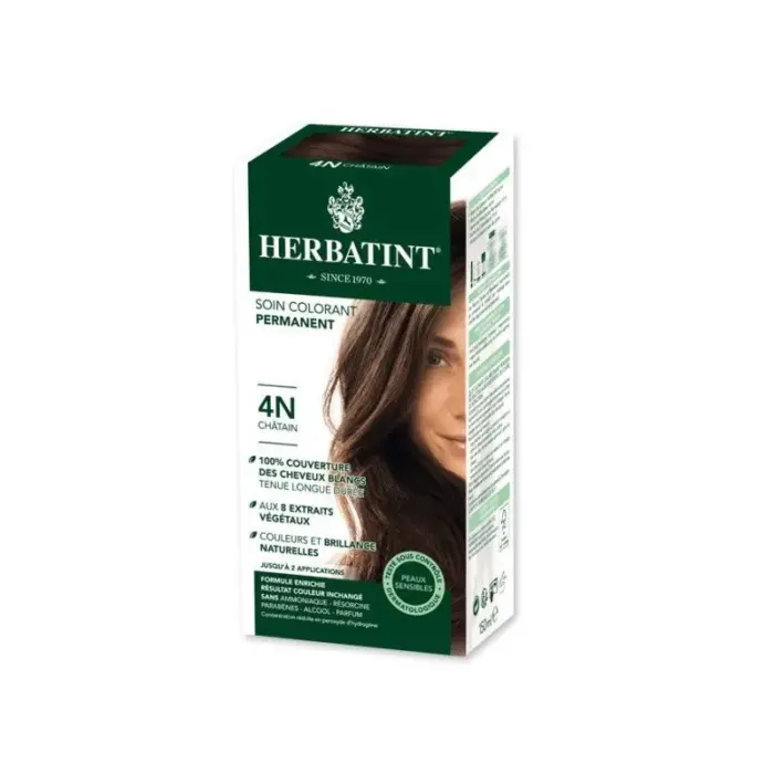 herbatint soin colorant permanent 4n chatain