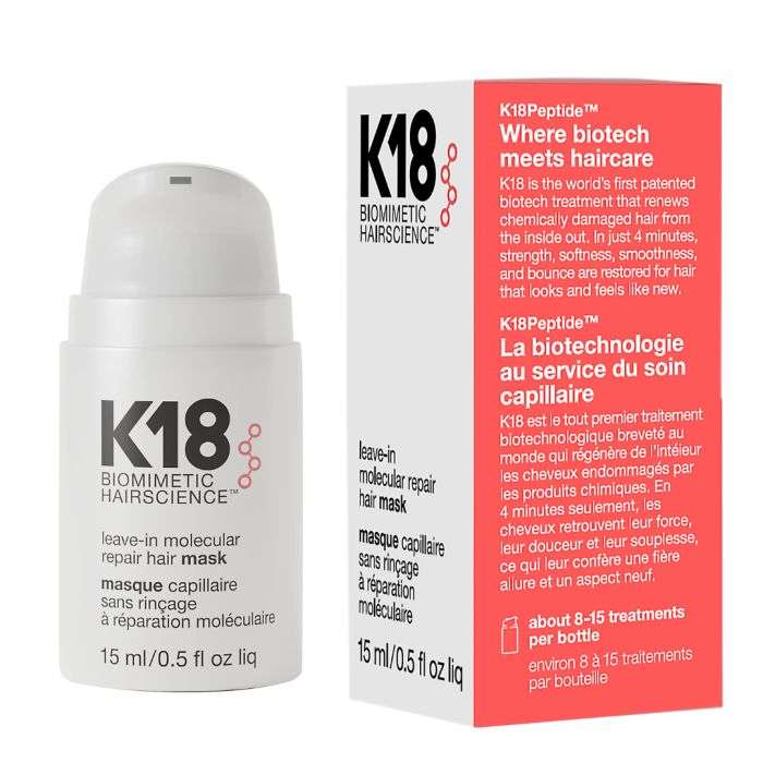 k18 k18 masque capillaire 4 minutes 15 ml masque creme et soins