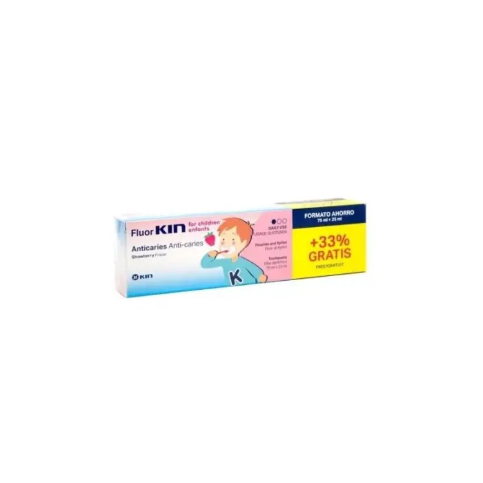 kin fluor dentifrice pates enfant fraise 75ml 25ml gr