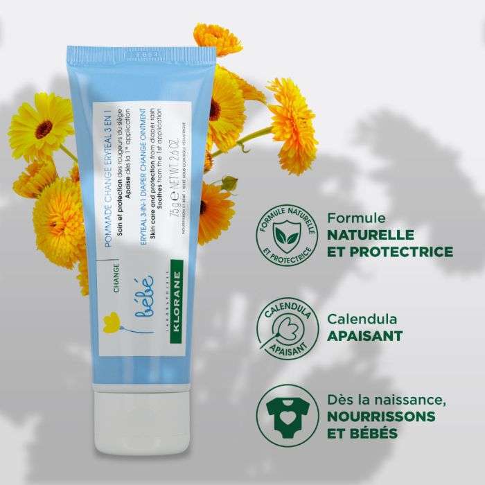 klorane klorane bebe eryteal pommade de change 75 g cremes de changes