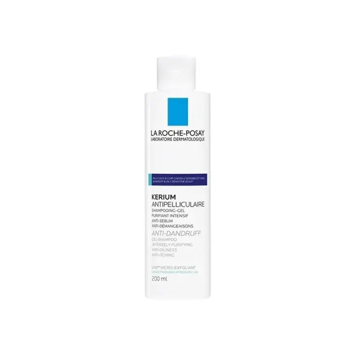 la roche posay kerium pellicules grasses 200ml shampooing gel anti pelliculaire